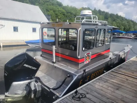 A view from the stern of the Lake Rosseau Fire Rescue Boat.
